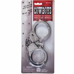Parris Western Replica Toy Handcuffs Die-cast Metal Construction With Working Lock And Keys - Police Or Cowboys Pretend-play - Ages 3 +