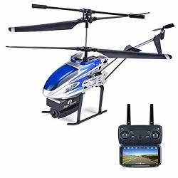 Mintu KY808 Rc Helicopter With 2.4GHZ 3.5CH Rc 5.0MP Wifi Camera Fpv Intelligent Holding & Hover Custom Tarck Flight Rc Quadcopter For Adults Beginners Blue
