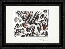 Model Setting For The Opera By Darius Milhaud Bolivar L Pass Andes 24X18 Black Ornate Wood Framed Canvas Art By Fernand Leger