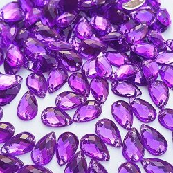 300PCS 0.31X0.51? Drop Shape Crystal Clear Acrylic Sew On Rhinestones Flatback Sewing Stones For Clothes Wedding Dress Crafts Garments Accessories Purple