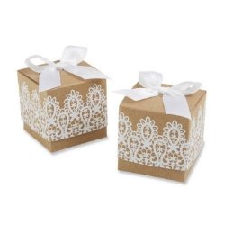 Lace Patterned Cardboard Gift Boxes Pack Of 12