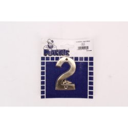 Number 2 Solid Brass Sign Mackie 76MM