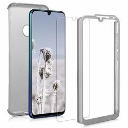 Kwmobile Cover For Huawei Y7 2019 Y7 Prime 2019 - Shockproof Protective Full Body Case With Screen Protector - Metallic Silver