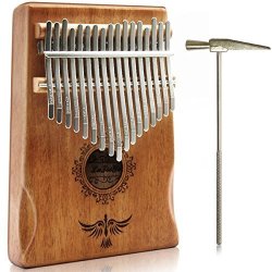 LUTECYA Kalimba Thumb Piano 17 Keys Easy-to-play Finger Piano Mbira Solid Mahogany Wood - Calibrating Tune Hammer And Storage Bag