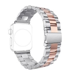 Band For Apple Iwatch 38MM Rosa Schleife Apple Watch Band 38 Stainless Steel Metal Replacement Smart Watch Strap Link Bracelet Wrist Band For Apple