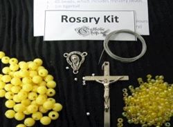 Catechism Threaded Rosary Kit - Yellow