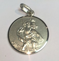 Sterling Silver-saint Christopher 20 Mm Wide