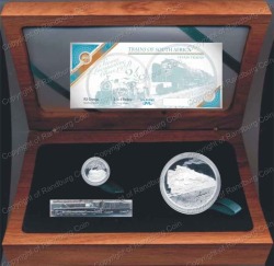 2015 Silver Combo Set Proof Steam Trains In Wooden Box Shipping