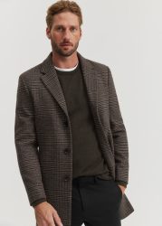 Recycled Wool Blend Check Crombie