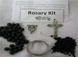 Catechism Threaded Rosary Kit - Black