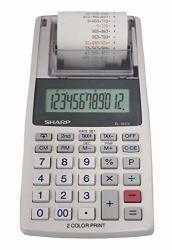 Sharp EL-1611V Handheld Portable Cordless 12 Digit Large Lcd Display Two-color Printing Calculator With Tax Functions