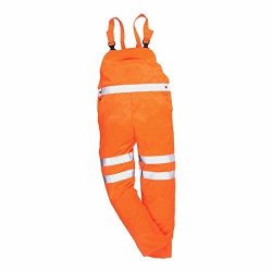 Portwest Men's Hi Visibility Kneepad Bib & Brace Dungarees XL 40-41W Orange