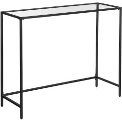 Bragg Giza Entryway Glass Console Table in Black
