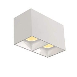 Aisilan LED Surface Mounted Ceiling Spotlight Double Head Square Cob Living Room Corridor Aisle Ceiling Spot Light Cube Lamp Warm White 24W Large Size