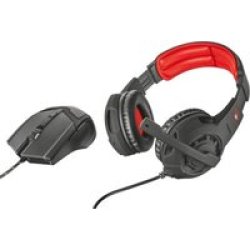 Gxt 784 Over-ear Headphones With Microphone And Mouse Gaming Combo Black And Red