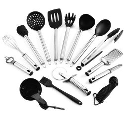 Stainless Steel And Silicone Utensil 15 Piece Set