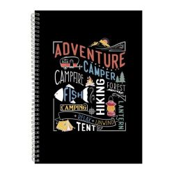 Tent A4 Notebook Spiral And Lined Trendy Safari Graphic Notepad Present 162