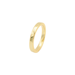 18CT Gold Square Finish Ring - 58 Gold