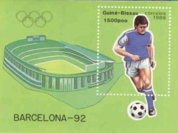 Guinea Bissau 1989 Football Soccer Sport Barcelona Olympics - Unmounted Mint Miniature Sheet