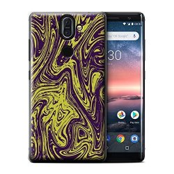STUFF4 Phone Case cover For Nokia 8 Sirocco 2018 YELLOW Design melted Liquid Metal Effect Collection