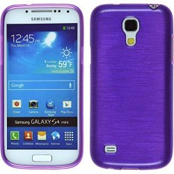 Silicone Case For Samsung Galaxy S4 MINI - Brushed Purple - Cover Phonenatic + Protective Foils