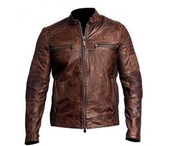 Ultimo Fashions Men Vintage Distressed Retro Biker Cafe Racer Leather Jackets All Sizes M Chest 46" Brown Cafe Racer Jacket