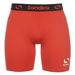 SONDICO Mens Core 6 Base Layer Shorts Compression Fit Bottoms Red Medium