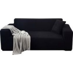 Stretch 2 Seater Couch Cover - Black