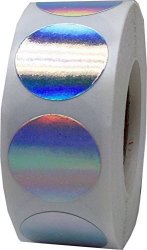 Silver Holographic Circle Dot Stickers 3 4 Inch Round 500 Labels On A Roll