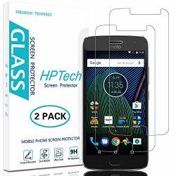 Hptech Moto G5 Plus Screen Protector - 2-PACK Tempered Glass Film For Motorola Moto G5 Plus moto G Plus 5TH Generation Bubble Free With Lifetime