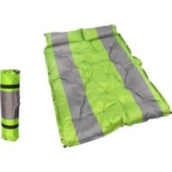 184X120CM Self-inflating Double Camping Mattress With Inflatable Headrests - Green