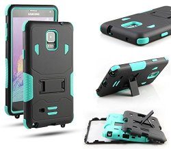 Samsung Galaxy Note 4 Ranz Mint black Rugged Impact Armor Hybrid Heavy Duty With Kickstand Cover For Samsung Galaxy Note 4