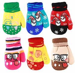 Toddler Magic Acrylic Insulated Mittens 6 - Pack Multi Color One Size Rubberized Print