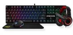 Draco E1A 4 In 1 Rgb Multi Colour Backlit Gaming Combo Set – Includes Draco Multi Colour Backlit Wired Mechanical Gaming Keyboard