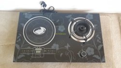 Ae 2 Plate Crystal Glass Gas + Induction Combo Cooker