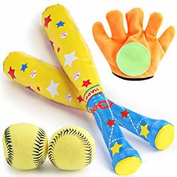 Hobull Kids Boy Girl Baseball Bat Glove And Soft Ball Safety Colorful Sports Toy Set