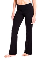 Yogipace 28" 29" 30" 31" 32" 33" 35" 37" Inseam Petite regular tall Women's Bootcut Yoga Pants Long Workout Pants 37" Black Size XL