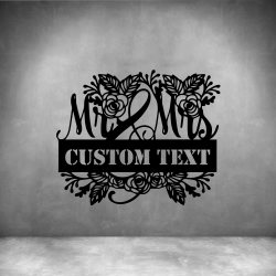 Mr And Mrs 3 With Custom Text - 300MM Grey