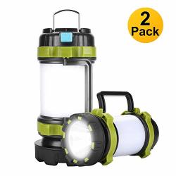 Alpswolf Rechargeable Camping Lantern Flashlight 800 Lumens 4 Lighting Modes 4000MAH Powercore IPX4 Waterproof Portable For Emergency Perfect For Searching Camping Hiking Outdoor Activities