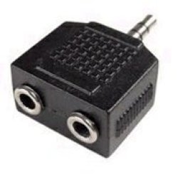 MicroWorld Stereo Male To 2X Stereo Female Adapter
