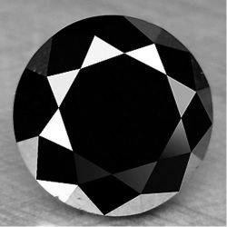 Natural Black Diamond 0.38ct Round. Real Diamond