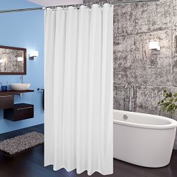 Fabric Shower Curtain 72X78 Inch Aoohome Extra Long Shower Curtain Liner For Hotel With Hooks Waterproof Mildew Resistant White