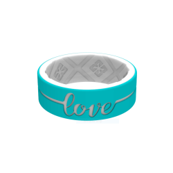 Eternal Love Silicone Rings - Turquoise white 5