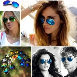 Mirrored Aviator Sunglasses - New Fashion Style - 7 Colors
