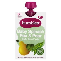 Bumbles Spinach Pea And Pair Puree 120G