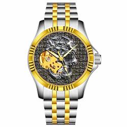 Luxury Automatic Mechanical Watch For Men Waterproof Wrist Watch Self-wind Fashion Wristwatches 110.METALART Skull Dial Outdoor Business Style Gifts Silver Gold