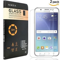 2 Pack Samsung Galaxy J7 2016 Screen Protector Nokea Scratch Resist Crystal Clear Easy Bubble-free Installation 9H Hardness Tempered Glass Screen Protector For Galaxy J7