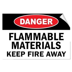 Danger Flammable Material Keep Fire Away Style A Hazard Label Decal Sticker 7 Inches X 5 Inches