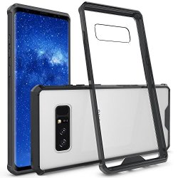 Coveron Clearguard Series Galaxy Note 8 Case Single Piece Cover With Hard Polycarbonate Back Plate And Semi-flexible Tpu Bumpers - Black Clear