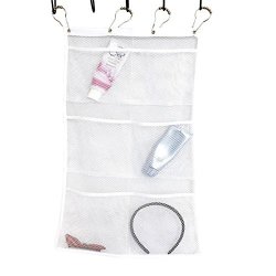 Huele Quick Dry Hanging Caddy And Bath Organizer With 6-POCKET Hang On Shower Curtain Rod Liner Hooks Shower Organizer Mesh Shower Caddy Save